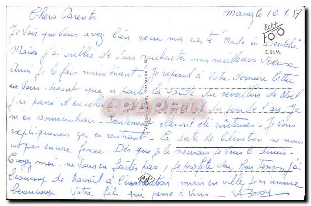 मैन्ज़, स्ट्रासेनब्रुके से दृश्य — राइन के साथ भाप जहाज — फोटो रोल्फ केल्नर संख्या 8126 - पीछे