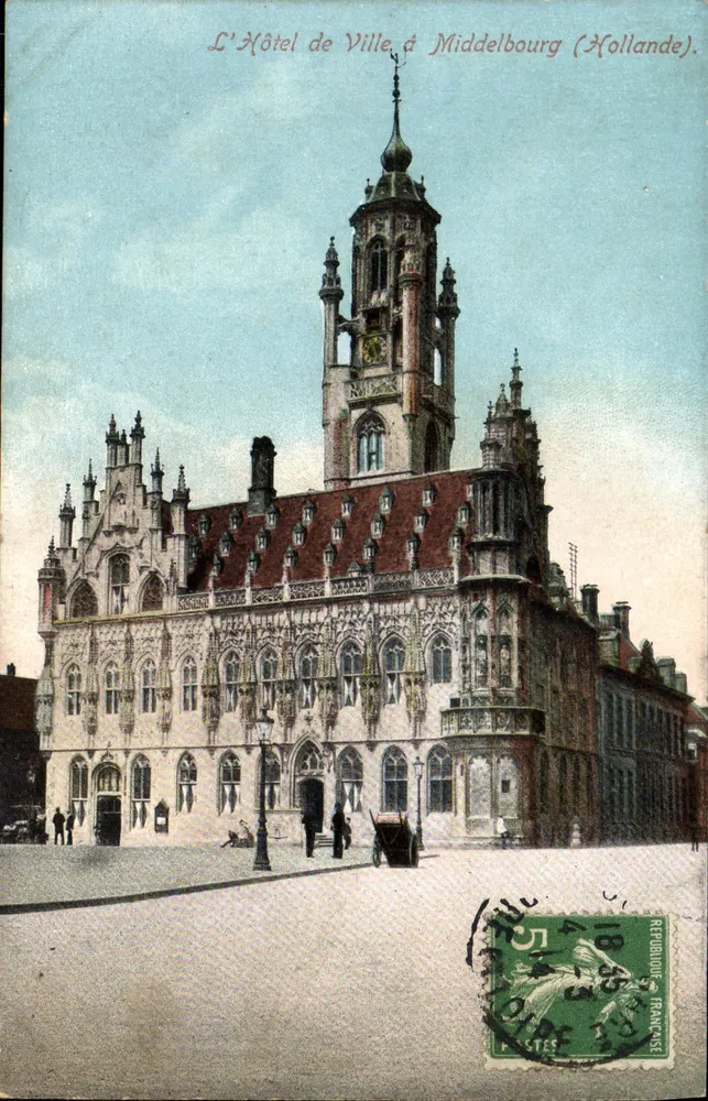 Das Rathaus in Middelbourg (Niederlande) — französische Ausgabe, 5c-Stempel - Vorderseite