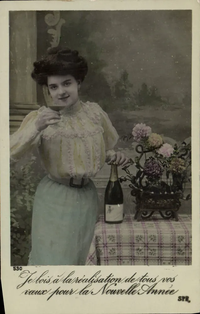 Ich trinke auf die Erfüllung all Ihrer Wünsche für das Neue Jahr — SPR, Nr. 530 - Vorderseite