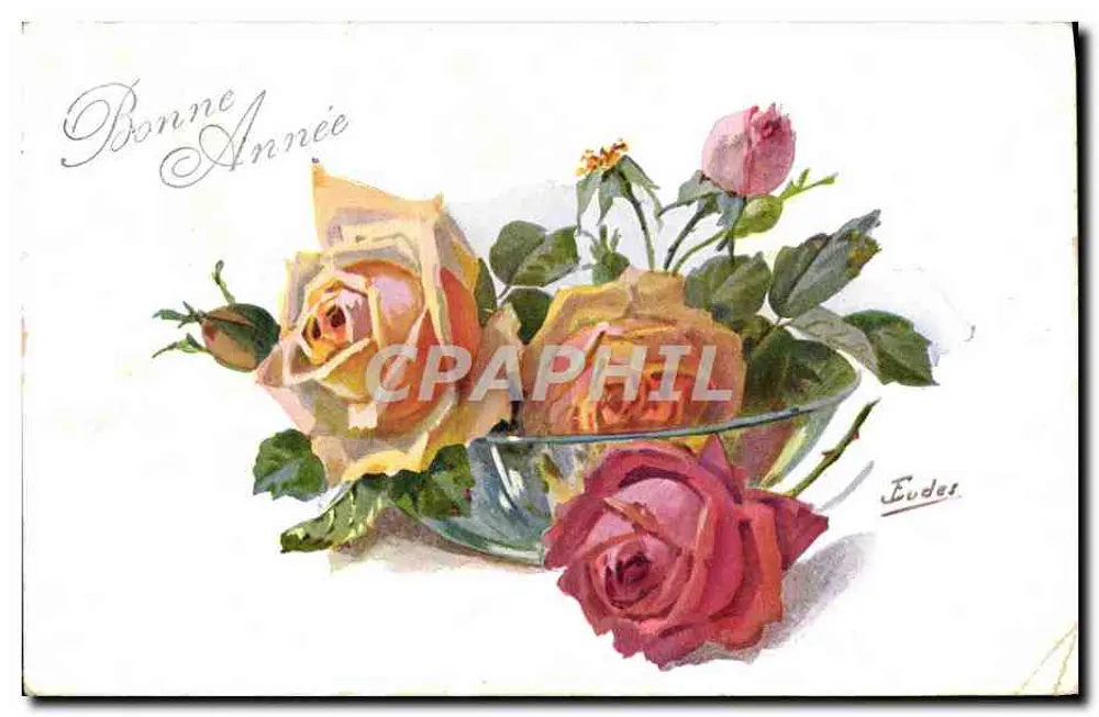 Bouquet de roses — composition florale — Éditeur Eudes - Frente