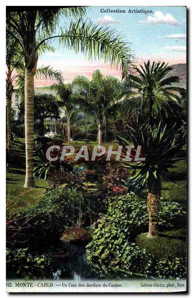 Monte-Carlo — Ein Eckbereich der Casino-Gärten — Édition Giletta, phot., Nice. - Vorderseite