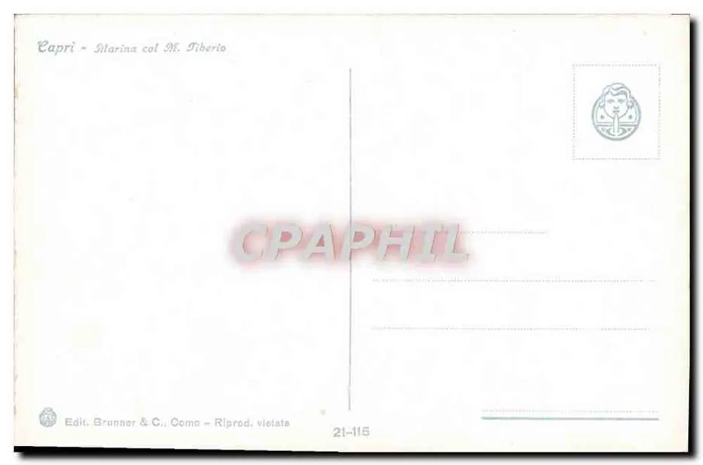 Capri - Marina com o Mt. Tiberio — Edit. Brunner & C., Como — n° 21-115 - Verso