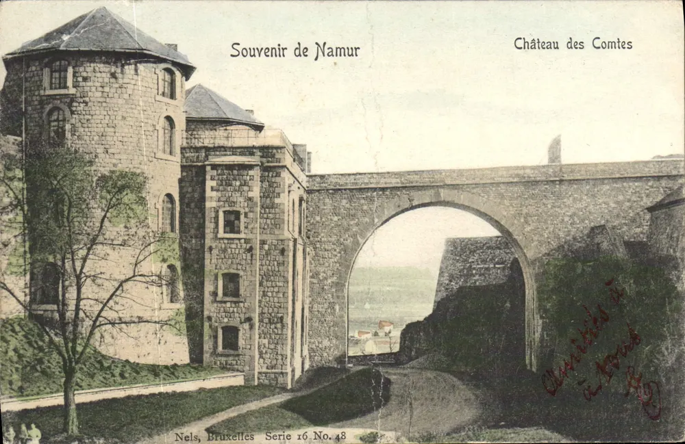 Château des Comtes — vue du château et de son pont — éditeur Nels, Bruxelles, série 16 n° 48 - Voorkant