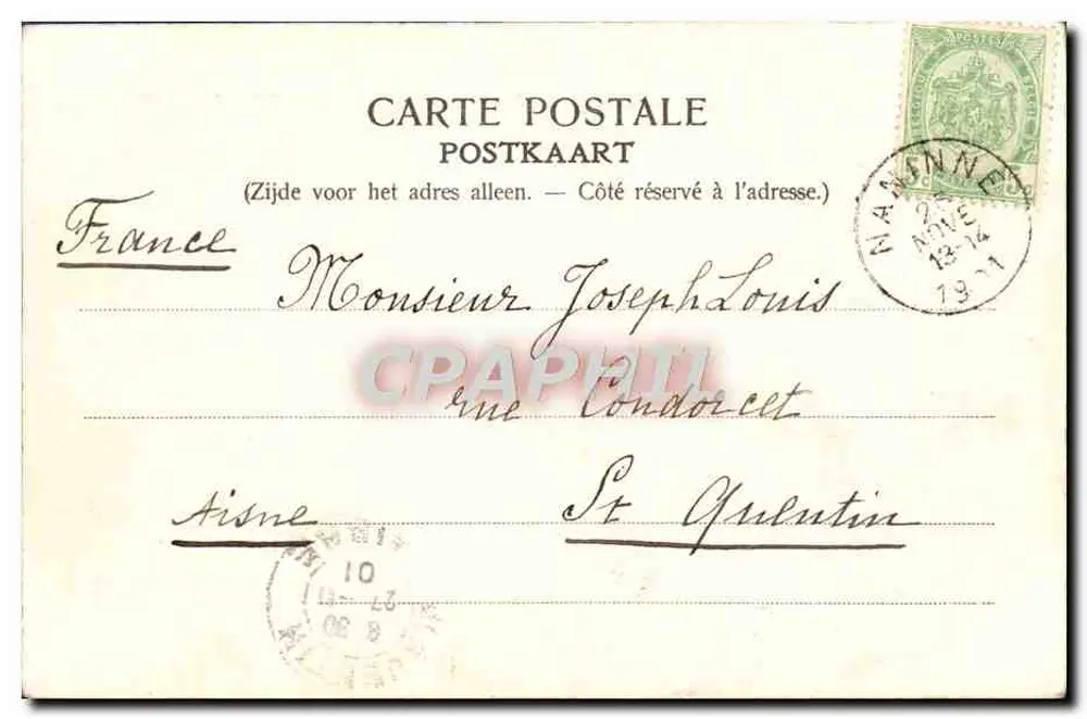 Château des Comtes — vue du château et de son pont — éditeur Nels, Bruxelles, série 16 n° 48 - Achterkant