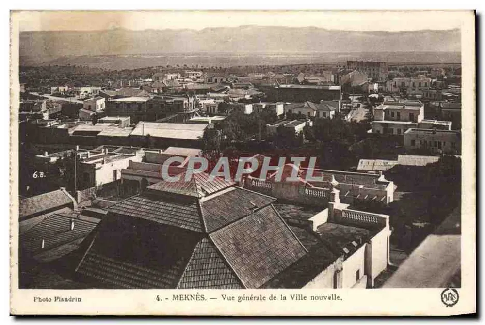 Meknès — Allgemeiner Blick auf die neue Stadt — Photo Plandrin, Serie 6.B. - Vorderseite