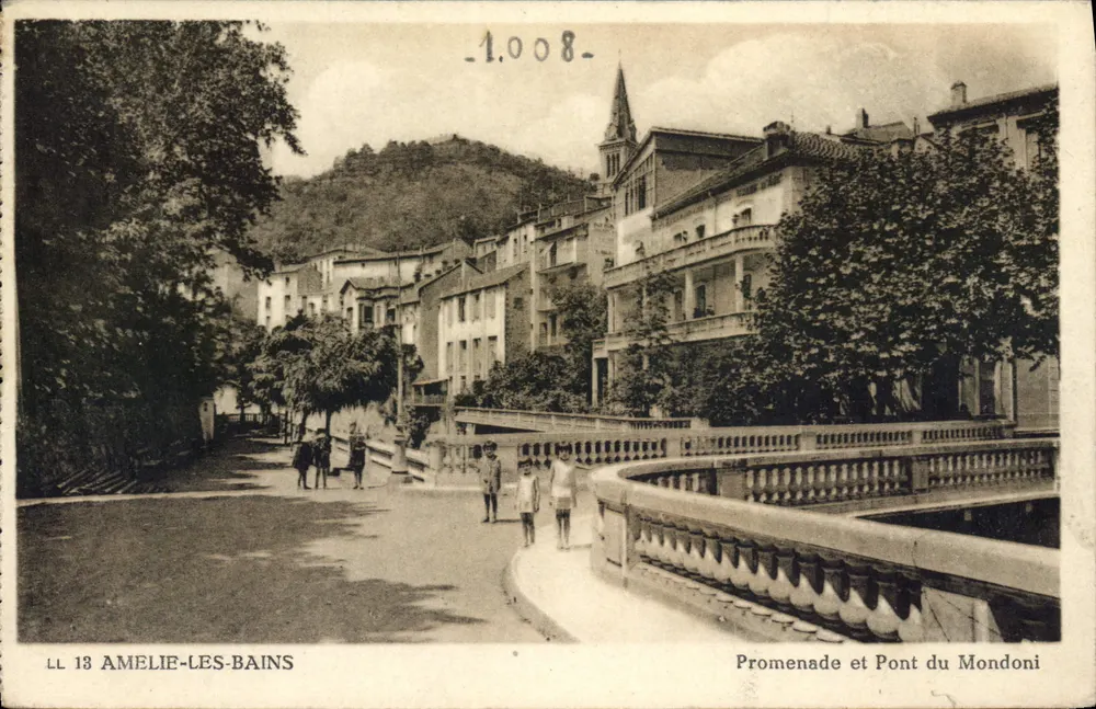 Amélie-les-Bains — Promenade und Brücke Mondoni — Cie des Arts Photomécaniques, Paris - Vorderseite