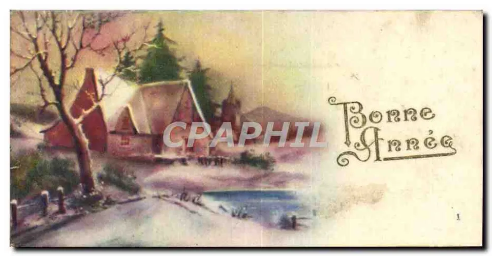 Paysage hivernal — Bonne Année — éditeur inconnu, n°1 - Recto