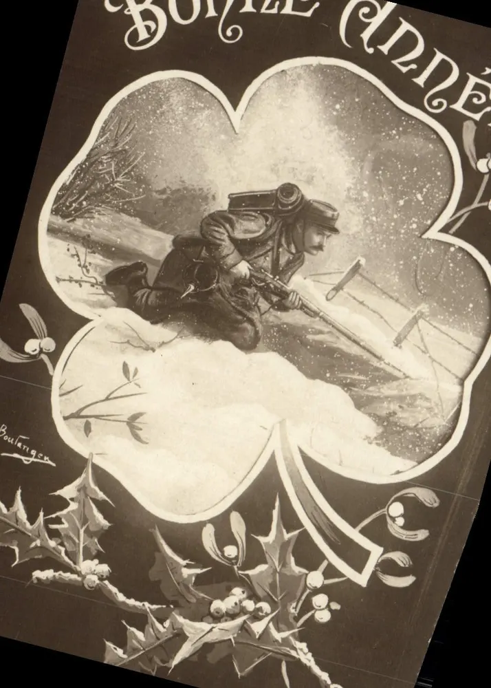 Schneeschuhtruppen — illustrierte Karte — Verlag Boulangon - Vorderseite