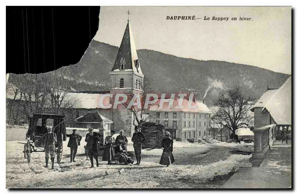 Le Sappey en hiver — éditeur DAUPHINÉ, texte imprimé en haut - Frente