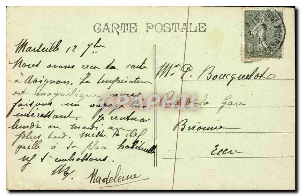 Marseille — Igreja de Nossa Senhora da Guarda — ZZ - Verso