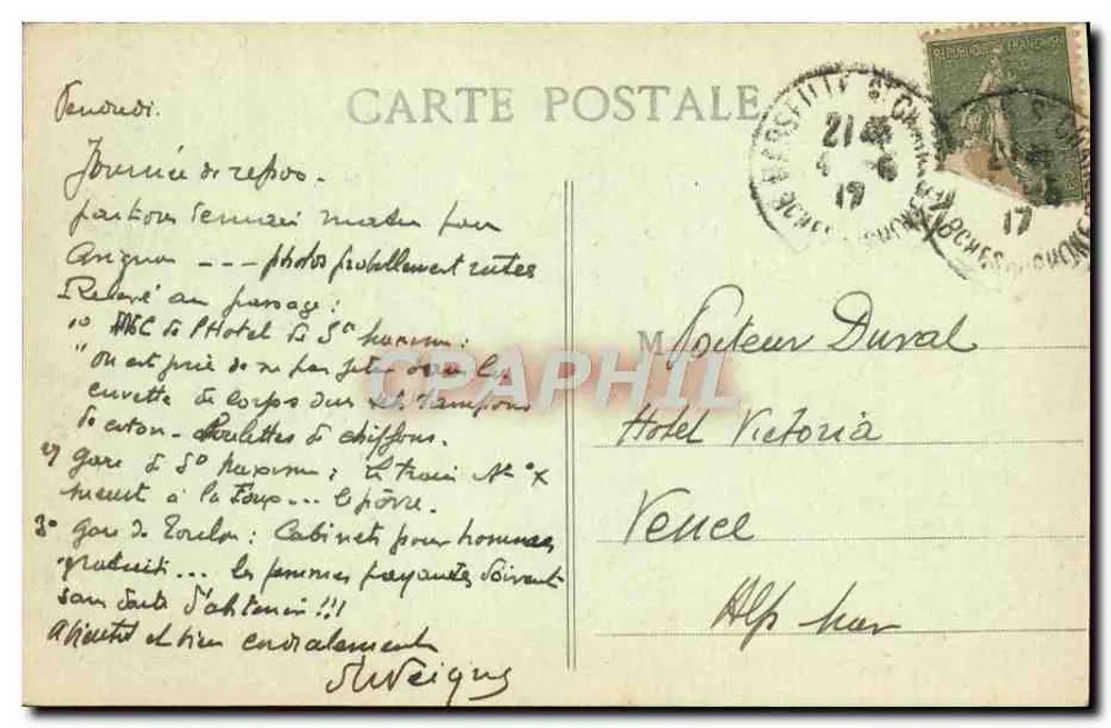 Marseille - Parque Borély, o Lago — E.L. n°59 - Verso
