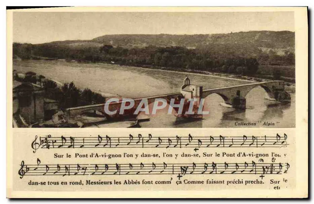 Avignon - O Ponte Saint-Bénézet (século XII) — Coleção 'Alpin' — Imp. A. Pinaud, Avignon - Frente