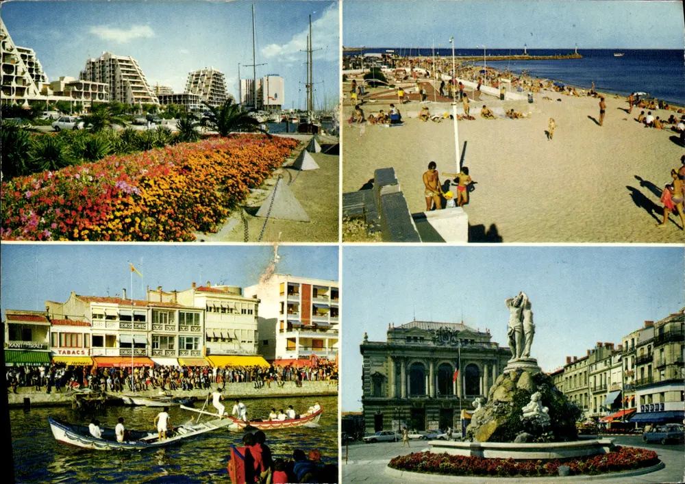 Montpellier (34) — La Grande Motte, La Plage, Les Joutes, Le Théâtre — Éditions Bond-Point de l'Intendance - Vorderseite
