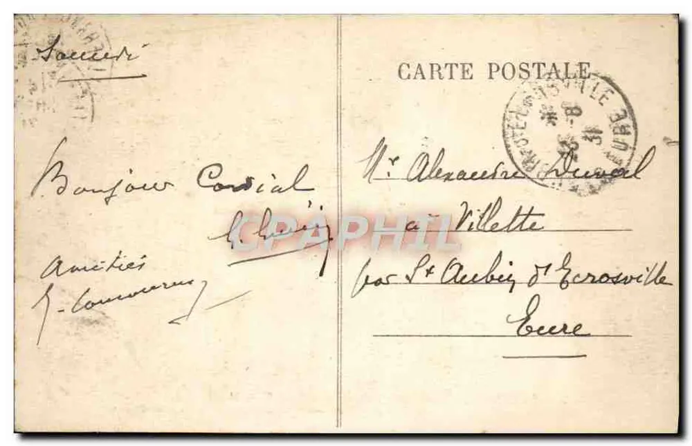 Villefranche-de-Rouergue — Place Notre-Dame — Verlag C. Saling - Rückseite
