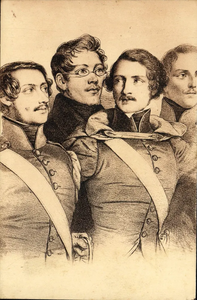 Die vier Sergeanten von La Rochelle — Brief von Bories, Goubin, Raoulx und Pommier — Raymond Bergevin Künstleredition, La Rochelle - Vorderseite
