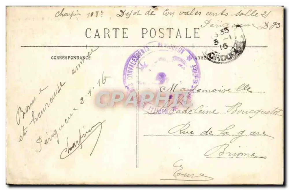 Périgueux - Catedral de Saint-Front — editor anônimo, n° de série 83 - Verso