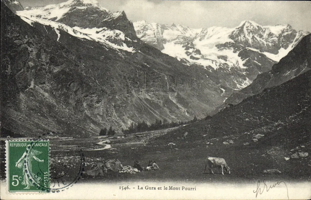 La Gura et le Mont Pourri — vue alpine — éditeur Chrié, n° 1546 - Recto