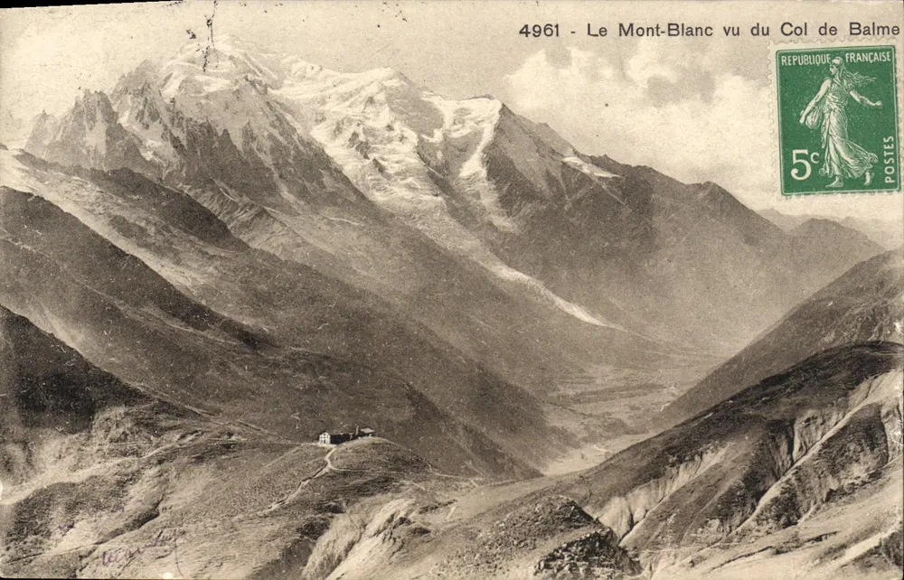 O Mont-Blanc visto do Col de Balme — n° 4961 — Éditions Loula Burgy, Lausanne - Frente