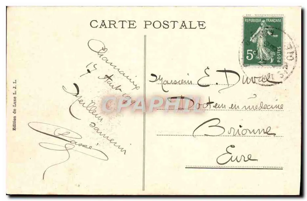 Chamonix — Massifs der Aiguilles de l'M (2836 m) Charmoz (3443 m) Blaitière (3522 m) — Edition L. J. L. Nr. 40 - Rückseite