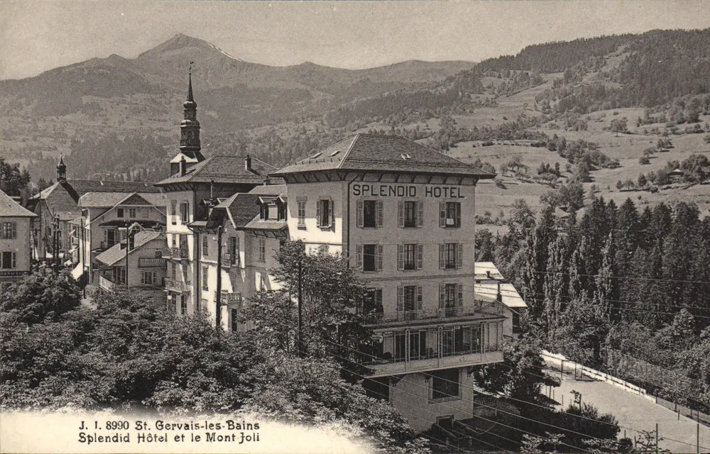 St. Gervais-les-Bains — Splendid Hotel und Mont Joli — Julillie frères, Fotoverleger, Genf - Vorderseite