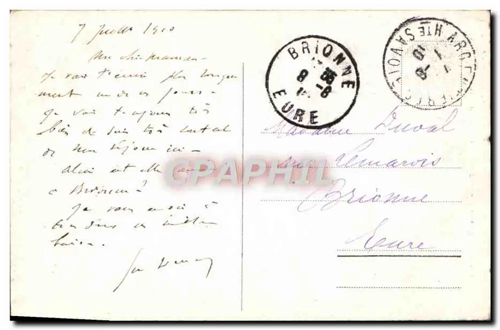 Cume do Brévent (alt. 2525 m.) e o Mont-Blanc — Charnaux frères & Co., Genebra, n° 7094 - Verso