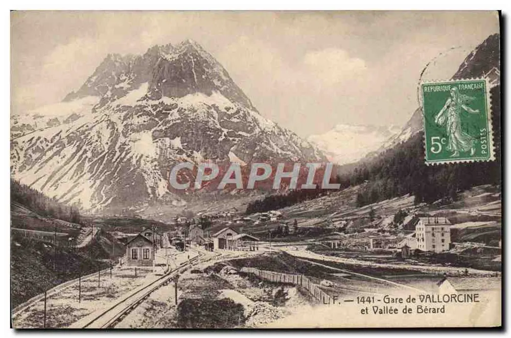 Estação de Vallorcine e Vale de Bérard — L.I.F. 1441 — editor L.I.F. - Frente
