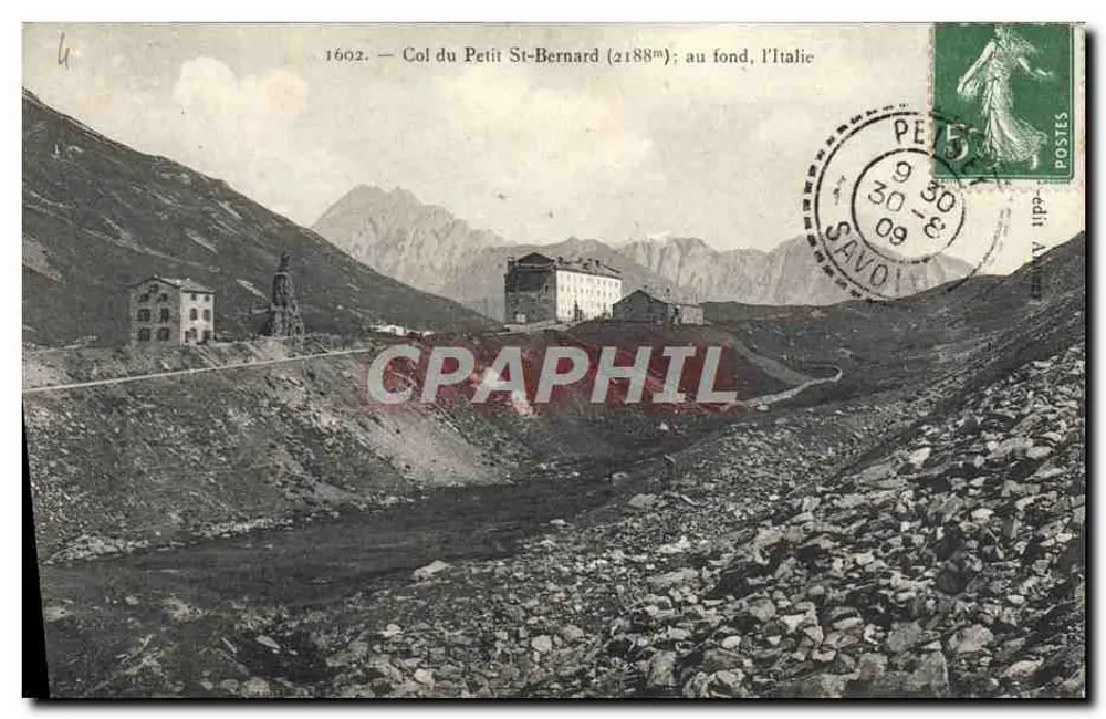 Col du Petit St-Bernard (2188m) — Im Hintergrund Italien — Verlag A. Véron, Nr. 1602 - Vorderseite