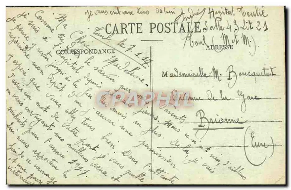 Toul — Souvenir — Gerdolle e Briquet, editores, Toul - Verso
