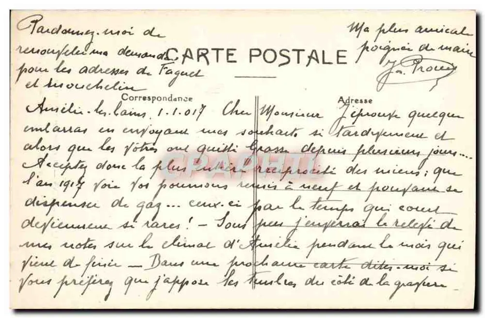 Amélie-les-Bains — Innenansicht der Gorges du Mondony — F. Salvat, Verlag in Amélie-les-Bains, Pyr.-Or. - Rückseite