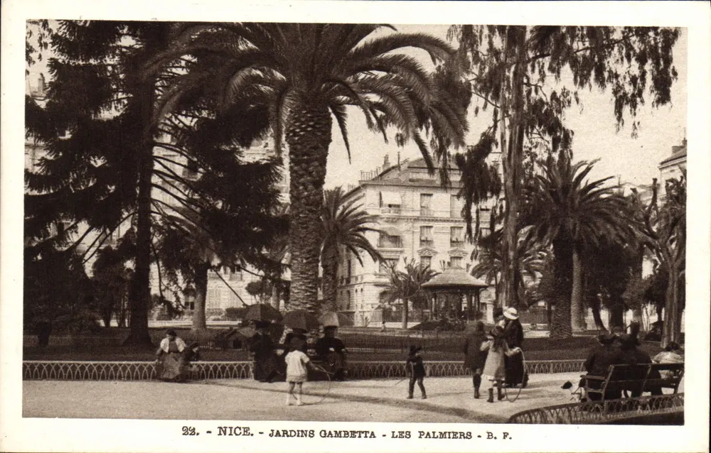 Nice - Jardins Gambetta - Les Palmiers — B.F. n°22 - Frente