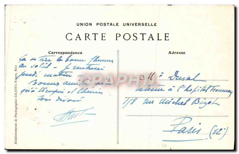 CANNES — Boulevard de la Croisette et le Mont Chevalier — Édition Giletta, 1901, n°403 - Verso