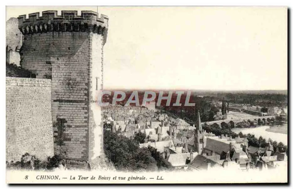 Chinon — La Tour de Boissy et vue générale — LL - Recto
