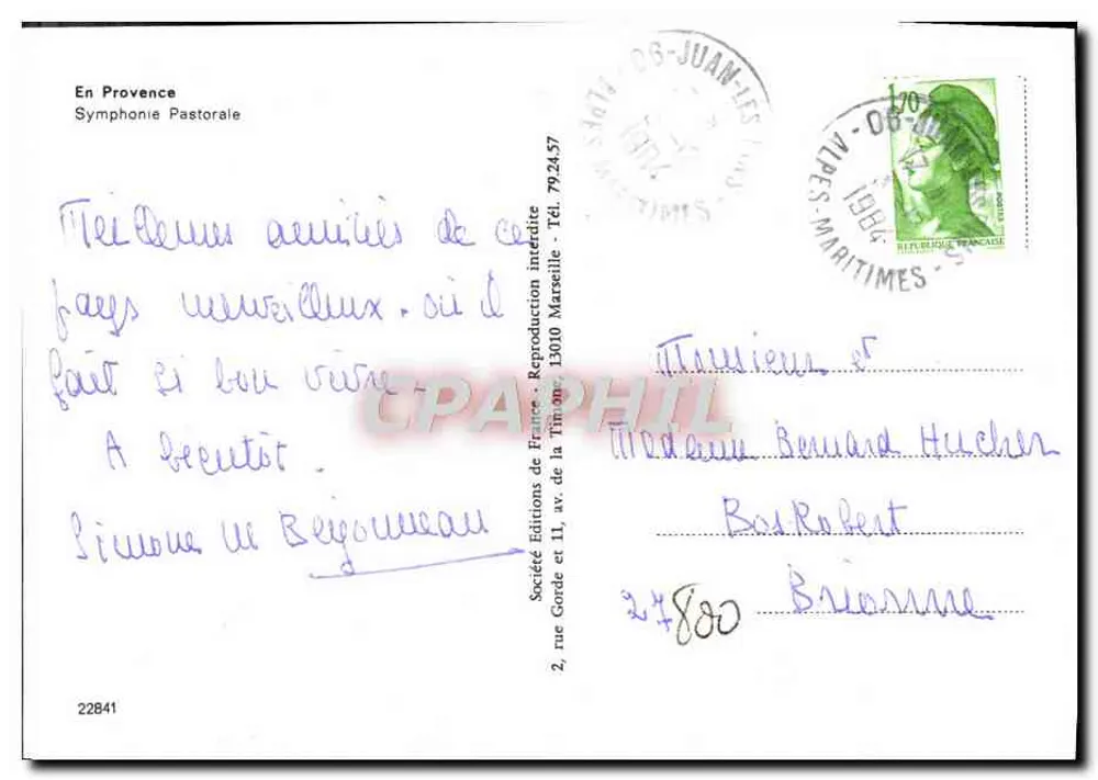 Ländliche Kirche — Schafherde — Éditions de France Gesellschaft - Rückseite