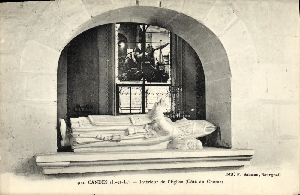 Candés (I.-et-L.) — Interior da igreja (Lado do Coro) — Edit. F. Samson, Bourgueil - Frente