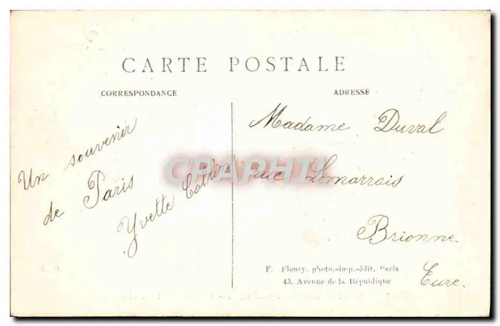 O Parque de Saint-Cloud (artístico) — As Grandes Águas - A Cascata — F. F. Paris - Verso