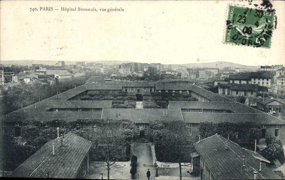 PARIS — Hôpital Broussais, vue générale — C. Marmoutier, Paris, n°740 - Recto