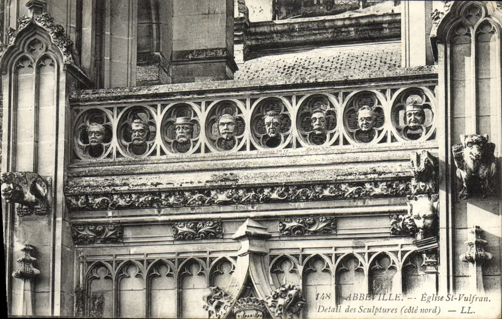 Abbeville — Detail der Skulpturen (Nordseite) — Kirche St-Vulfran — LL. n°148 - Vorderseite