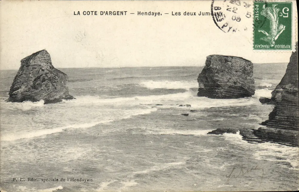 Die beiden Zwillinge — Die Côte d'Argent — Hendaye — P. L. Spezialausgabe des Hendayais - Vorderseite