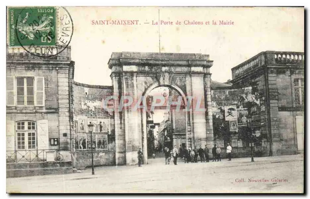 Saint-Maixent — La Porte de Chalons und das Rathaus — Coll. Nouvelles Galeries - Vorderseite