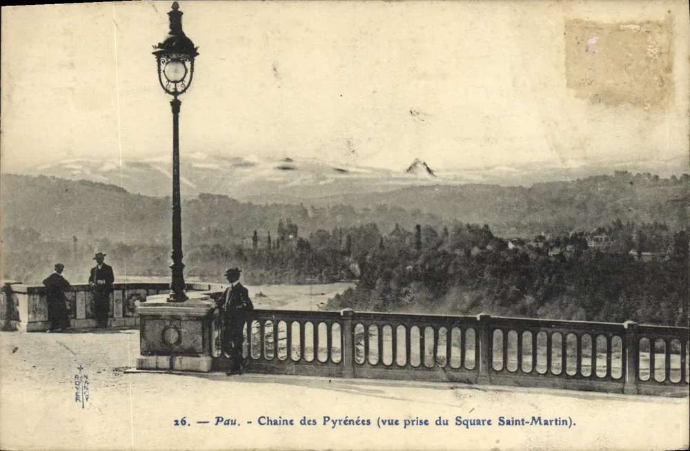 Pau — Chaîne des Pyrénées (vue prise du Square Saint-Martin) — n°26 - Recto