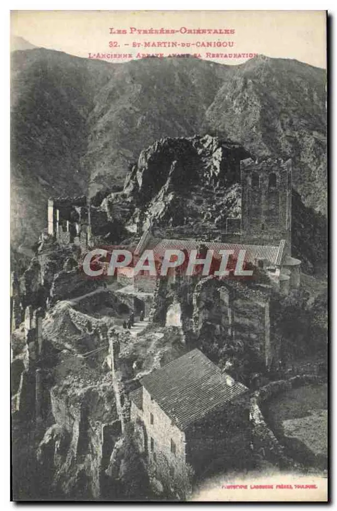 Les Pyrénées-Orientales - 32 - St-Martin-du-Canigou - Die alte Abtei vor ihrer Restaurierung - Vorderseite
