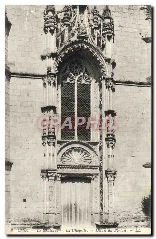 Usse — Das Schloss — Die Kapelle — Detail des Portals — LL - Vorderseite