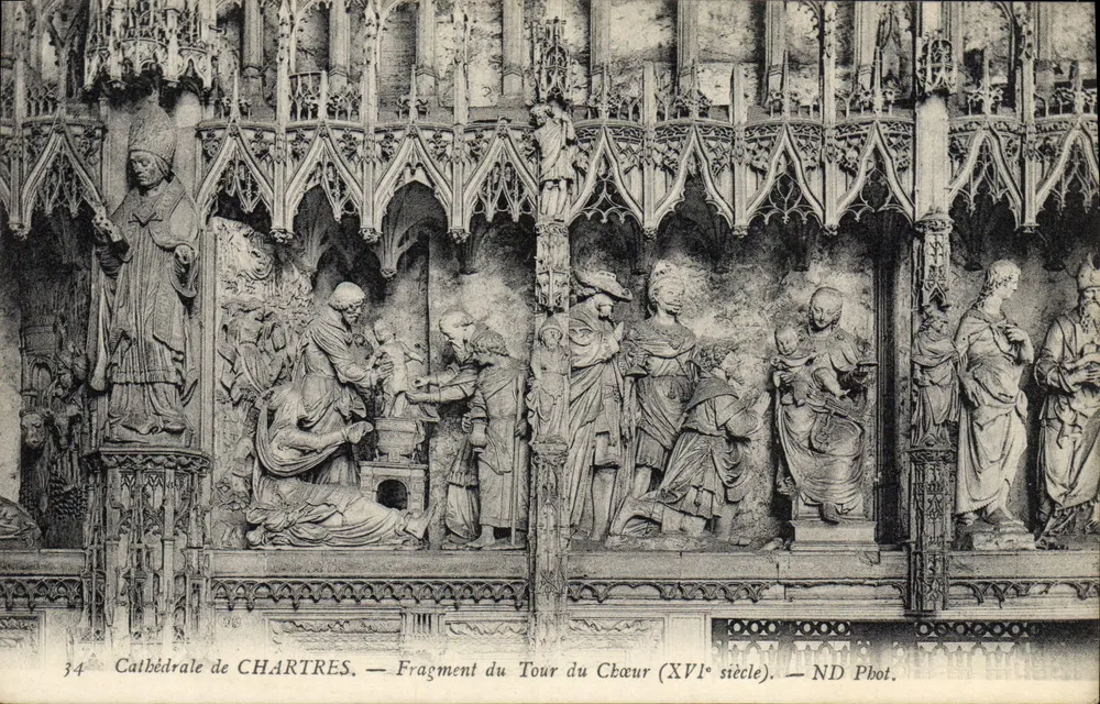 Cathédrale de CHARTRES — Fragment du Tour du Chœur (XVIe siècle) — ND Phot. - Recto