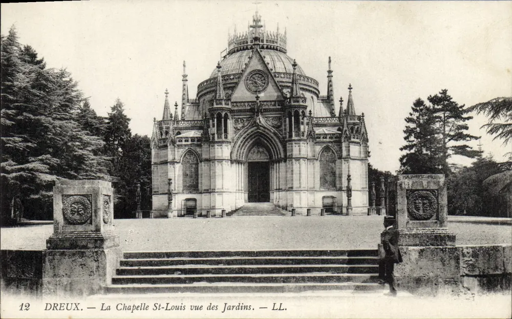 Dreux — Kapelle Saint-Louis aus den Gärten gesehen — LL. n°12 - Vorderseite