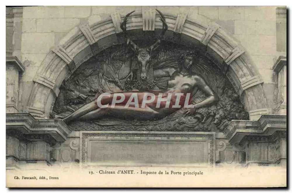 Castelo de ANET - Imposta da Porta Principal — Ch. Foucault, edição Dreux, n°19 - Frente