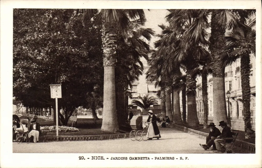 Nice - Jardins Gambetta - Palmiers — B.F. n°29 - Frente