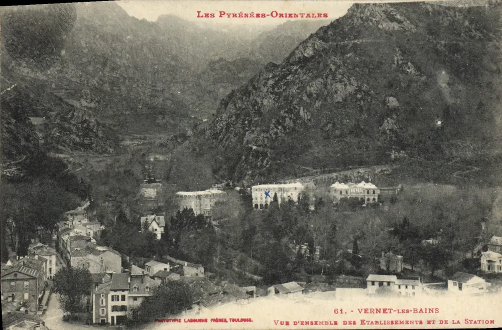 Vernet-les-Bains — Überblick über die Einrichtungen und die Station — Phototype Laboutique Frères, Toulouse, n°61 - Vorderseite