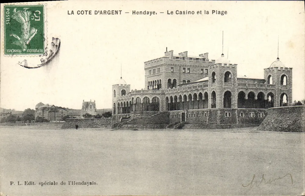 La Côte d'Argent — Hendaye — Das Casino und der Strand — P. L. Sonderausgabe des Hendayais - Vorderseite