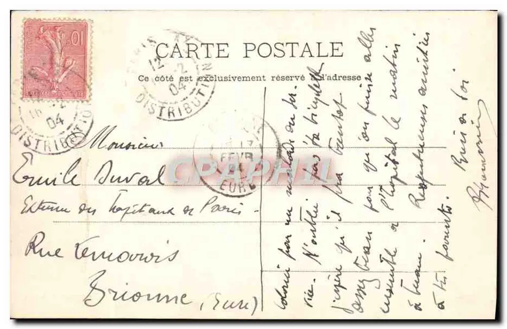 Paris - Klinik Tenon — P. Marmonne, Verlag, Paris, Nr. 329 - Rückseite