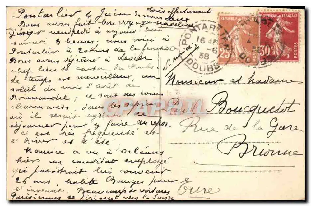 Leviers (Doubs) — Estrada de Levier a Besançon — Combier Imp. Maco A - Verso